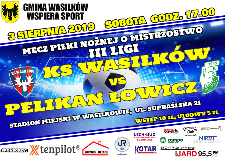 Zapraszamy do kibicowania zawodnikom KS Wasilków w rozgrywkach o Mistrzostwo III Ligi